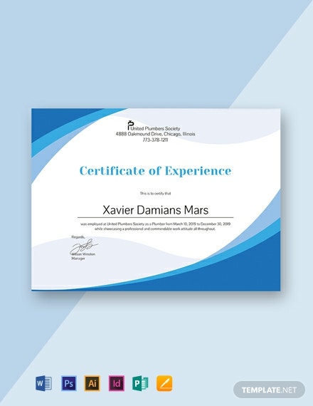 experience certificate format for heavy driver